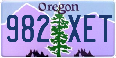 OR license plate 982XET