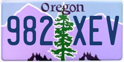 OR license plate 982XEV