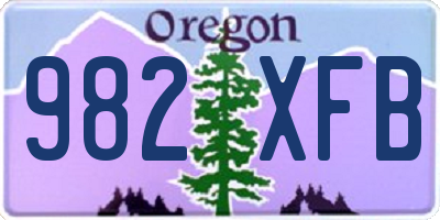 OR license plate 982XFB