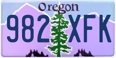 OR license plate 982XFK