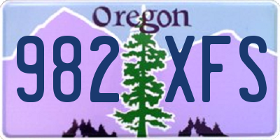 OR license plate 982XFS