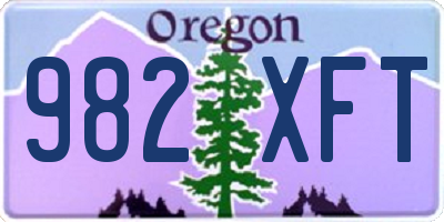 OR license plate 982XFT