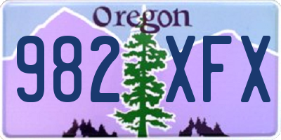 OR license plate 982XFX