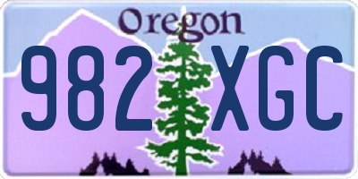 OR license plate 982XGC