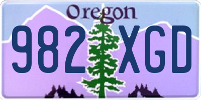 OR license plate 982XGD