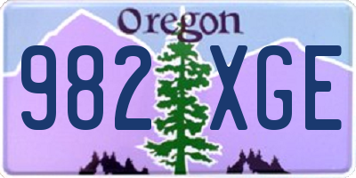 OR license plate 982XGE