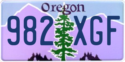 OR license plate 982XGF
