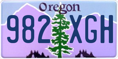 OR license plate 982XGH