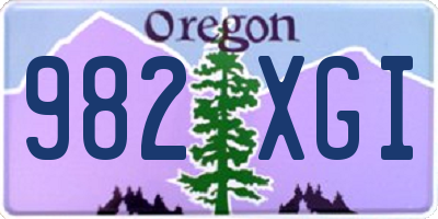 OR license plate 982XGI