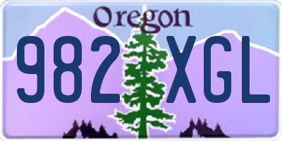 OR license plate 982XGL