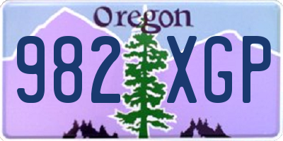 OR license plate 982XGP