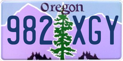 OR license plate 982XGY