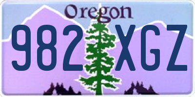 OR license plate 982XGZ