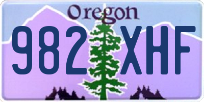 OR license plate 982XHF