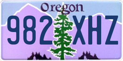 OR license plate 982XHZ