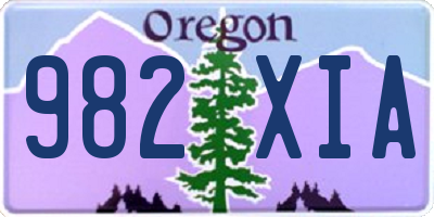 OR license plate 982XIA