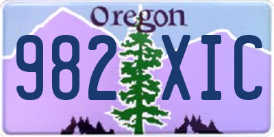 OR license plate 982XIC