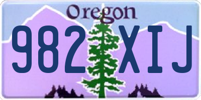 OR license plate 982XIJ