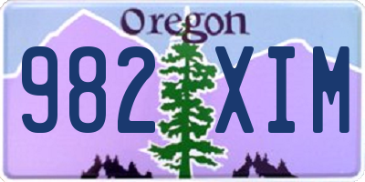 OR license plate 982XIM