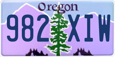 OR license plate 982XIW
