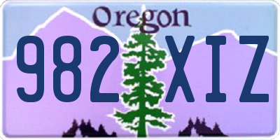 OR license plate 982XIZ