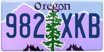 OR license plate 982XKB