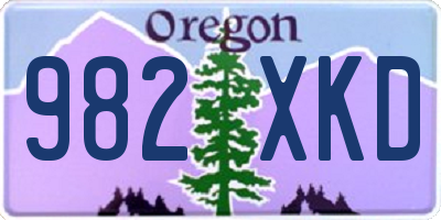 OR license plate 982XKD