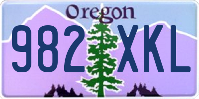 OR license plate 982XKL