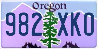 OR license plate 982XKO