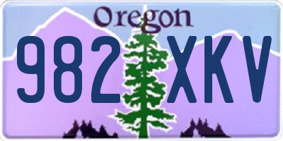 OR license plate 982XKV