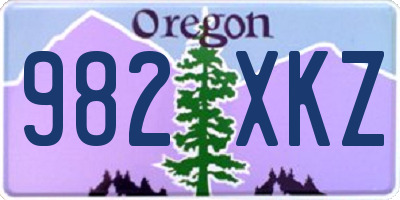 OR license plate 982XKZ