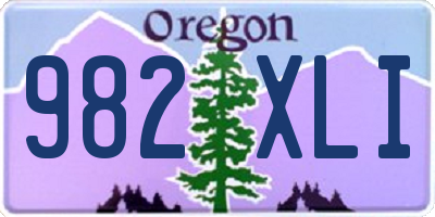 OR license plate 982XLI