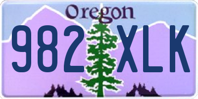 OR license plate 982XLK