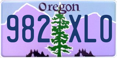 OR license plate 982XLO