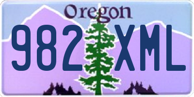 OR license plate 982XML