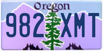 OR license plate 982XMT