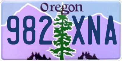 OR license plate 982XNA