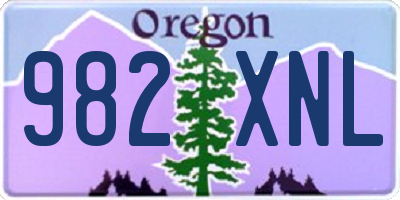 OR license plate 982XNL