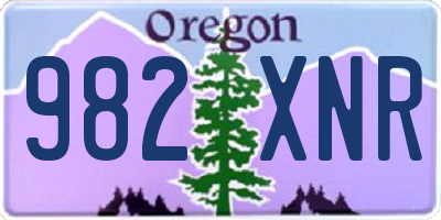 OR license plate 982XNR