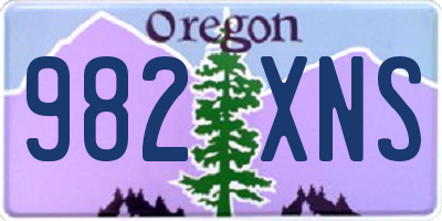 OR license plate 982XNS