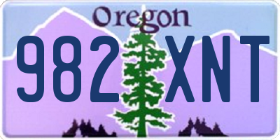 OR license plate 982XNT