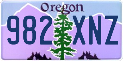 OR license plate 982XNZ