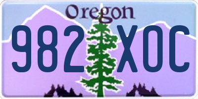 OR license plate 982XOC