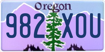 OR license plate 982XOU