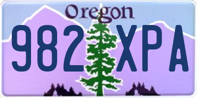 OR license plate 982XPA