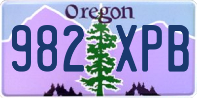 OR license plate 982XPB