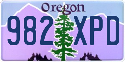 OR license plate 982XPD
