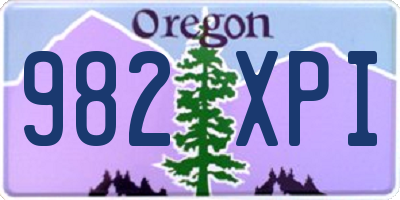 OR license plate 982XPI