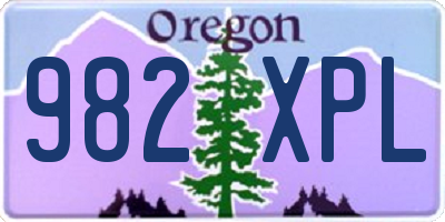 OR license plate 982XPL