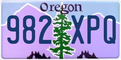 OR license plate 982XPQ